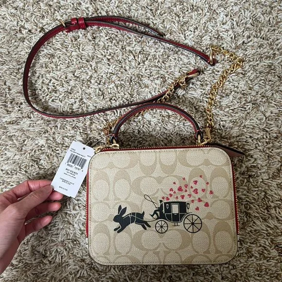 Coach Lunar Year Box Crossbody Signature Canvas Rabbit & Carriage - Picture 5 of 8